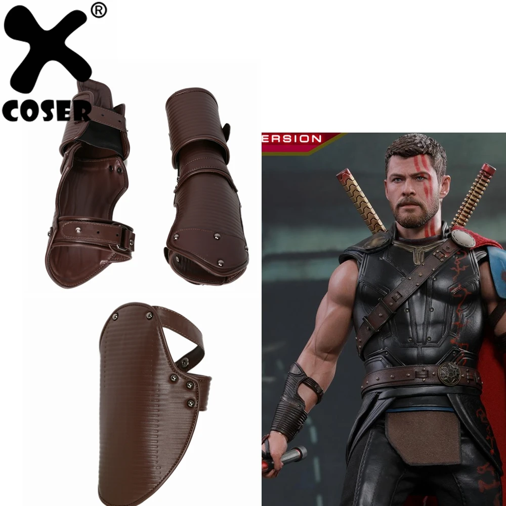 

XCOSER Thor 3 Ragnarok Thor Odinson Wrist Armor Costume Accessories Movie Cosplay Props Set Bracers And Scapular High Quality