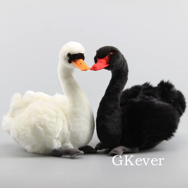 Simulation Swan Plush Toy Lifelike Swan 25 CM 10'' RealLife Black White Swan Peluche Dolls Kids Soft Dolls|Real Life Plush| - AliExpress