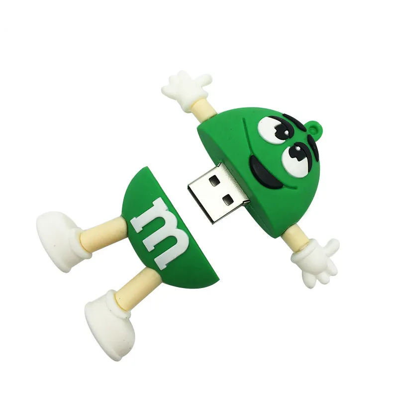 cartoon M chocolate beans USB flash drive usb2.0 4GB 8GB 16GB 32GB 64GB pea notebook U disk Pendrive memory stick drive