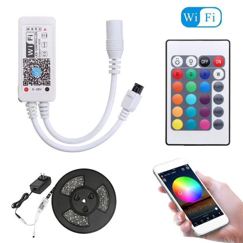 

Wireless Phone Android IOS WiFi Controller Control Remote For RGB/RGBW 5050 LED Strip Light DC9-12V
