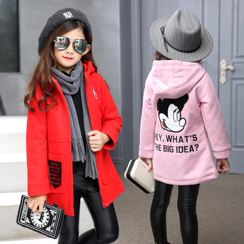 

Girls winter child outerwear child casual woolen overcoat child baby thickening thermal wool coat