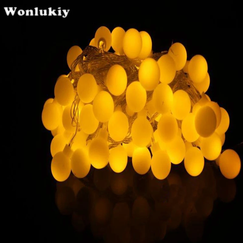 Wonlukiy 100 м 600 LED матовый шар веселый сказочные гирлянды лампы для свадебной