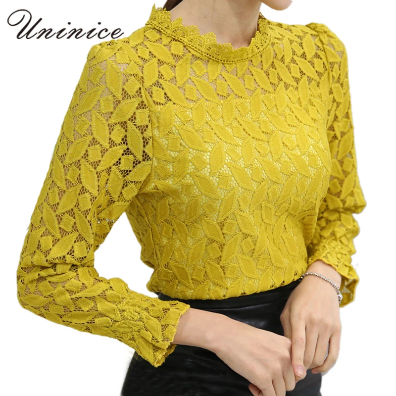 Online Get Cheap Yellow Lace Blouses For Women -Aliexpress.com 2017 New Lace Thicken Women Blouse Shirt Yellow/White Warm Shirt Women Tops Female Clothing - Online Get Cheap Yellow Lace Blouses For Women -Aliexpress.com