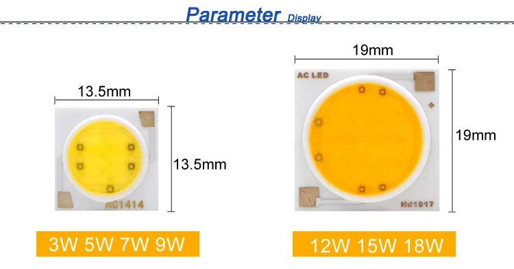 5 шт. светодиодный чип COB 18 Вт, 15 Вт, 12 Вт, 9 Вт, 7 Вт, 5 Вт, 3 Вт, 220 В, вход Smart IC Driver, подходит для DIY, прожектор, прожектор, холодный белый, теплый белый