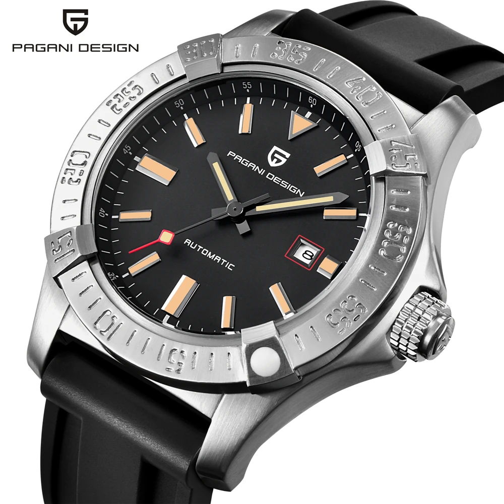 

PAGANI DESIGN Automatic Mechanical Watch Men Business Silicone Rubber Strap Wist Watch Male Clock Relogio Masculino Male Clock