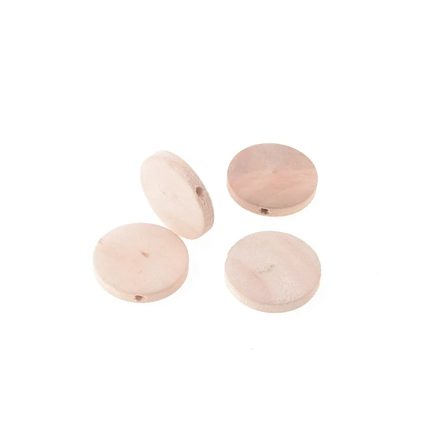 

20pcs 25mm Flat Round shaped Nature Wood Spacer Beads For Baby DIY Crafts Spacer Beading Jewelry Making DIY