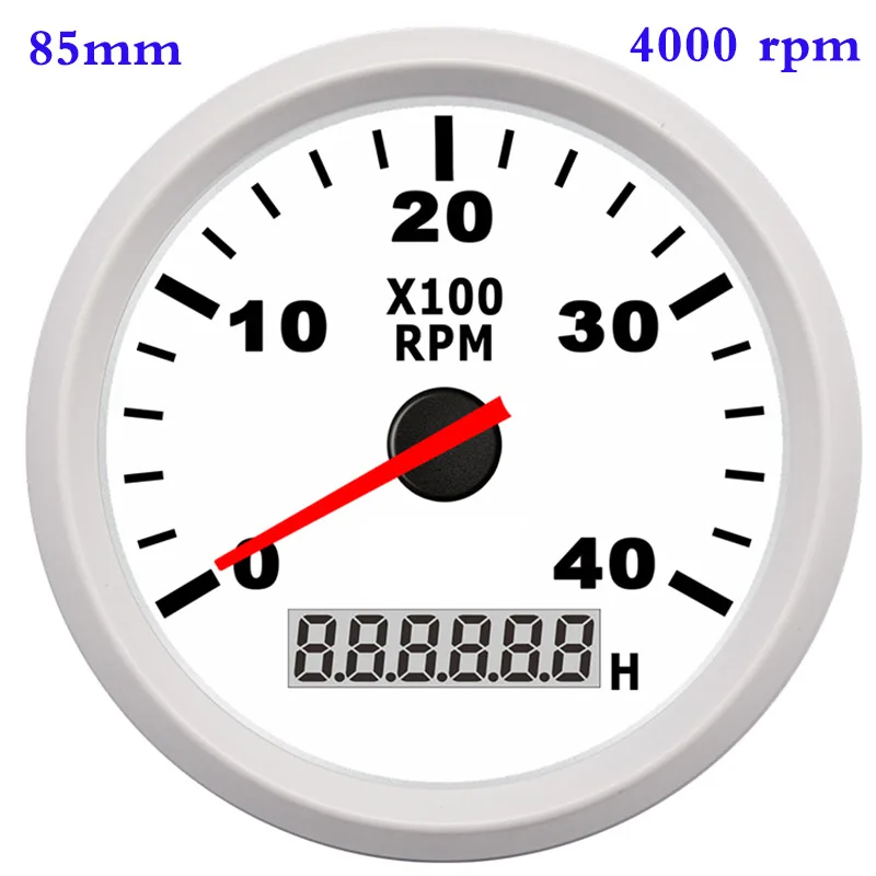 8K лодка Тахометр морской тахометр Калибр ЖК-часы 12 В/24 В 8000 об/мин 85 мм Лодка Тахометр - Цвет: 4000 rpm