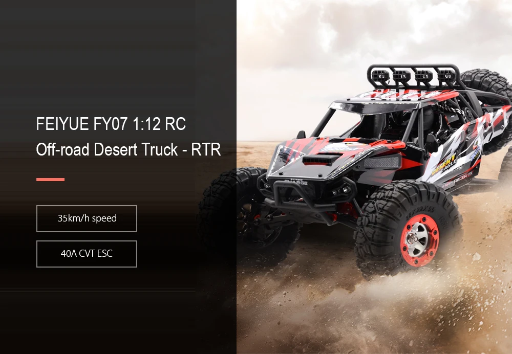 FEIYUE FY-07 FY07 дистанционного Управление автомобиль 1:12 RC внедорожных Desert RC грузовик RTR 2,4 ГГц 4-х колесных дисков 40A CVT ESC RC Monster Truck