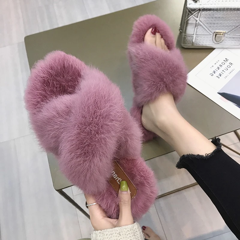 

Women Winter Warm Ful Slippers Women Slippers Cotton Sheep Lovers Home Slippers Indoor Plush Size House Shoes Woman wholesale