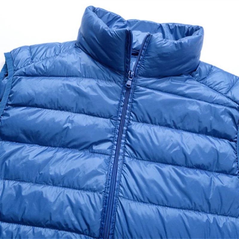 Kopen DAVYDAISY Hoge Kwaliteit Vest Mannen Vroege Winter Ultralight Stand Kraag Eendendons Gewatteerde Warm Vest Mannen Mouwloze Jas DCT 178