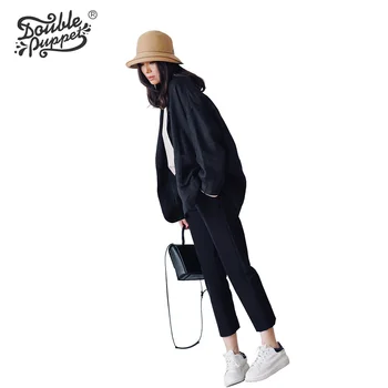 

Ponder to the mess Autumn outfit pure linen suit cardigan with liner thin coat female casual wear 381093