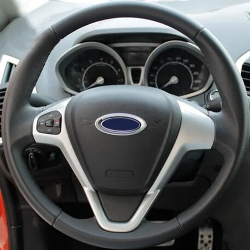 

Color My Life ABS Chrome Steering Wheel Trim Sticker Steering Logo Ring Stickers For Ford Focus 3 MK3 2012 2013 2014 2015 2016