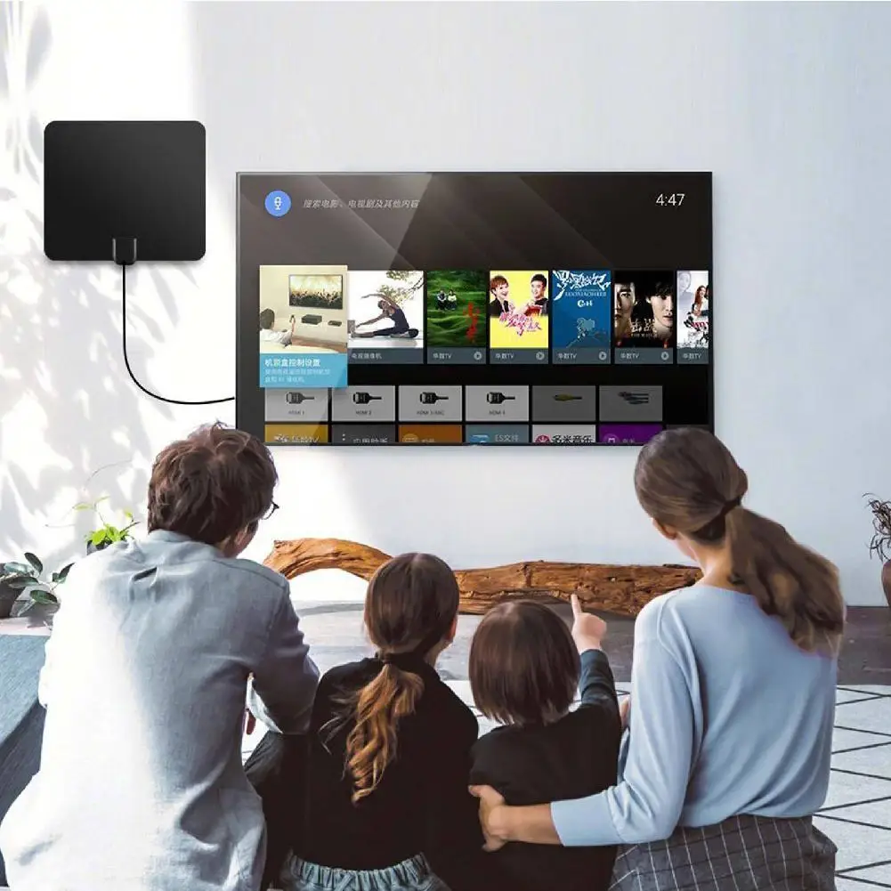LumiParty ТВ антенна 80 миль диапазон Крытый цифровой HD усиленная 4K VHF UHF Freeview для жизни