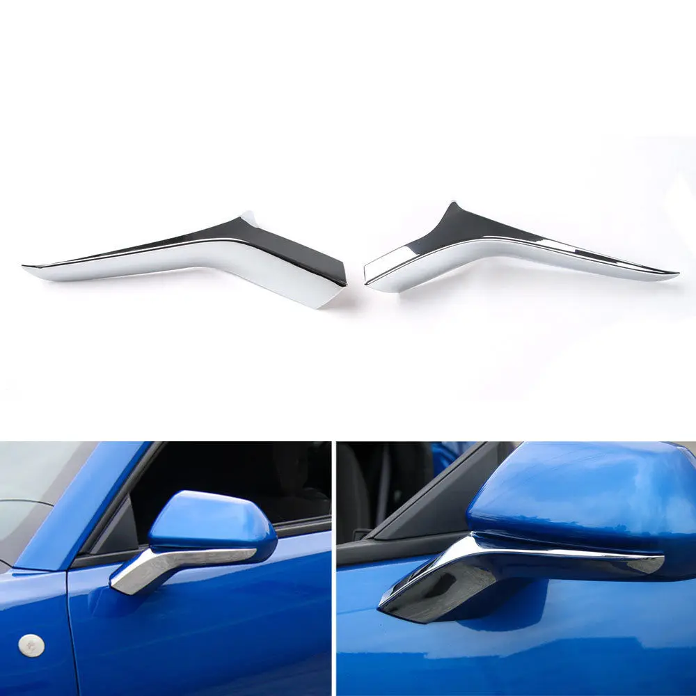 

2x ABS Rearview Mirrors Side Stainless Base Cover Trim Strip Decor Sticker Fit For Chevrolet Camaro 2017 Car-Styling Accessories