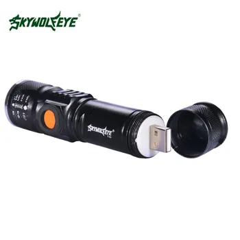

SKYWOLFEYE Zoom T6 8000 LM LED Tactical Torch Police 3 Modes 18650 3.7v Battery Flashlight for outdoor activities
