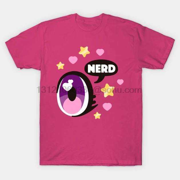 Мужская футболка с коротким рукавом аниме Nerd круглым вырезом Женская | одежда