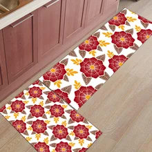 2 шт. кухонные подстилки и коврики Набор Современные традиционные японские цветочные узоры домашний декор Нескользящие области бегун входной коврик