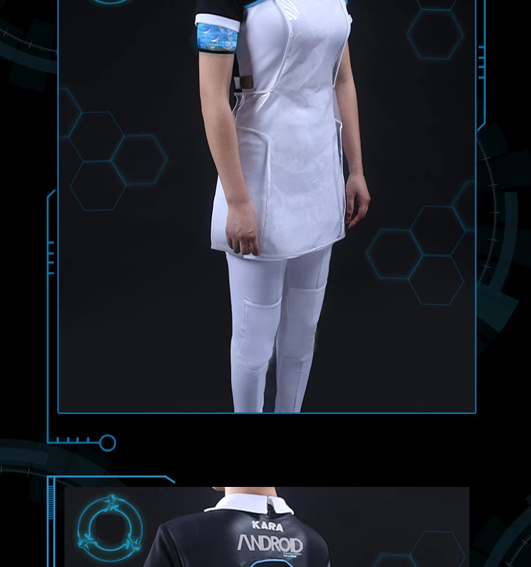 rk800, fantasia de kara, traje de cosplay