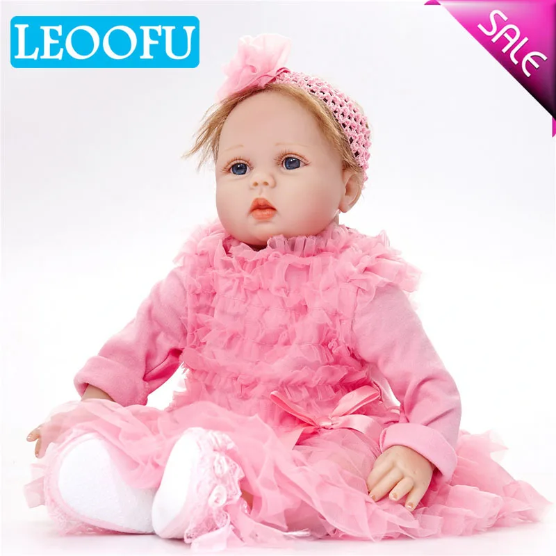 

LEOOFU 55cm 22 inch baby silicone dolls body silicone reborn baby dolls lifelike newborn babies toys baby gift play house toys