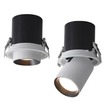 

Dimmable 6w 8w 10W Stretchable LED Spotlight Background Wall Rotateable Painting Lamp High embedded ceiling Downlight wall light