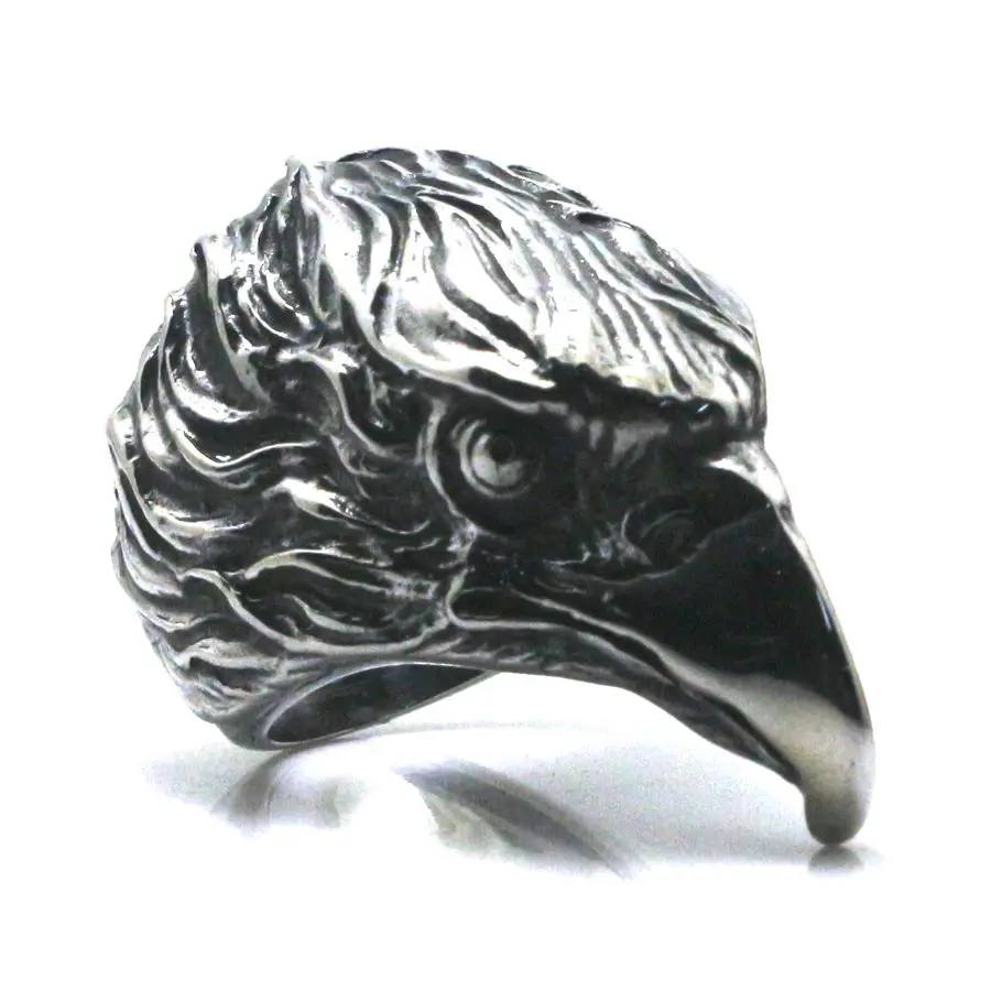 

Mens Boy 316L Stainless Steel Cool Spun Eagle Skull Ring Music Festival Party Best Gift Band Biker