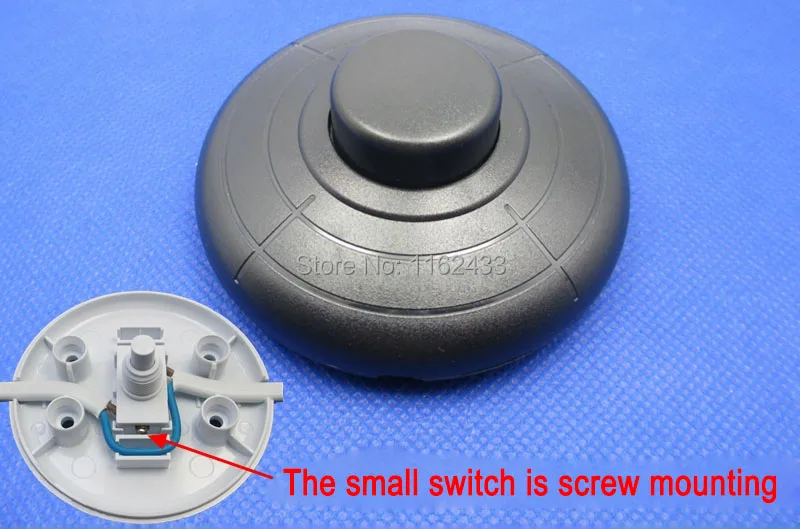 Samll switch is mounted in the foot switch by screw