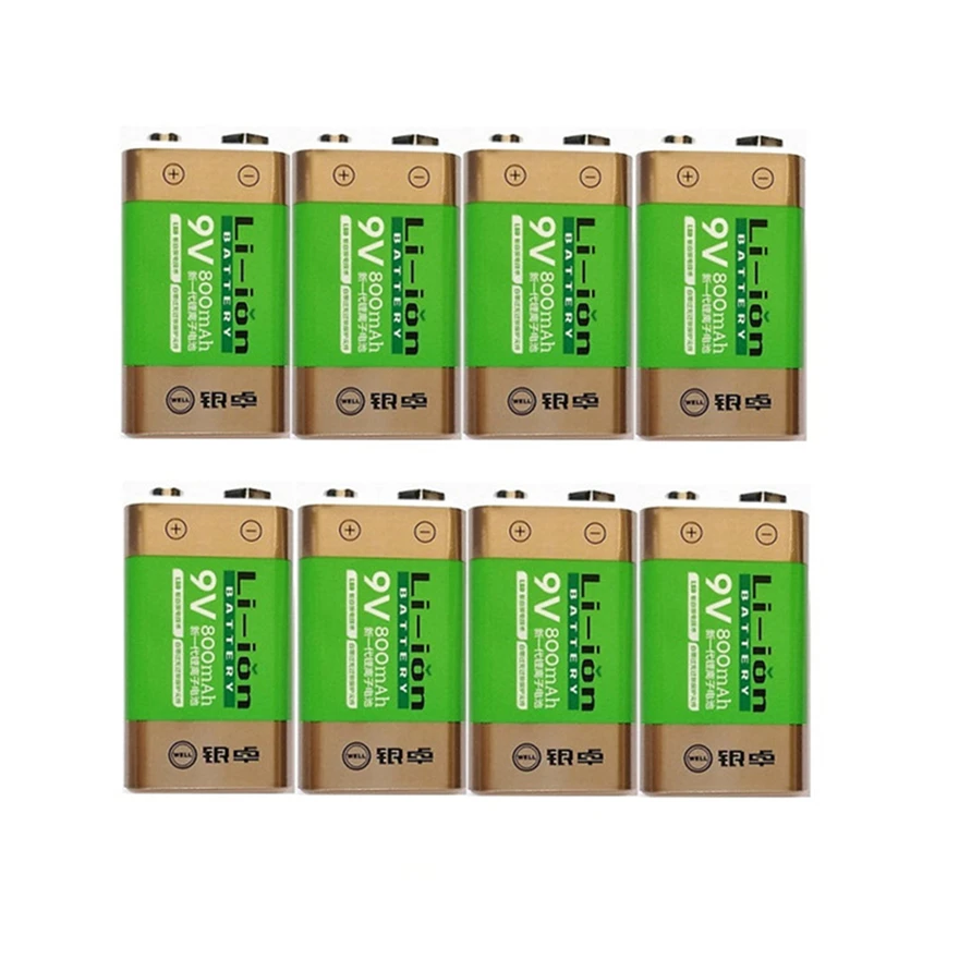 

Hot-selling 800mAh Li-ion 9 V Rechargeable Batteries For Smoke detectors Wireless Microphones