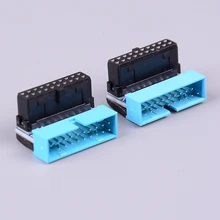 Usb3.0 19 p 20 p conector macho de 90 graus placa-mãe chassi assento dianteiro conector expansão