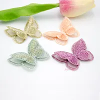Buy 20PCS Double-Layer Embroidery Butterflies 3D Handmade Butterfly Patch Appliques For Jewlery Making Hair Accessories Online - Image 5