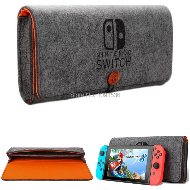 

Storage Bag For Nintendos Switch Console Pika Case Durable Carrying Case For Nintend NS Switch Game Console Felt bag Grey Black
