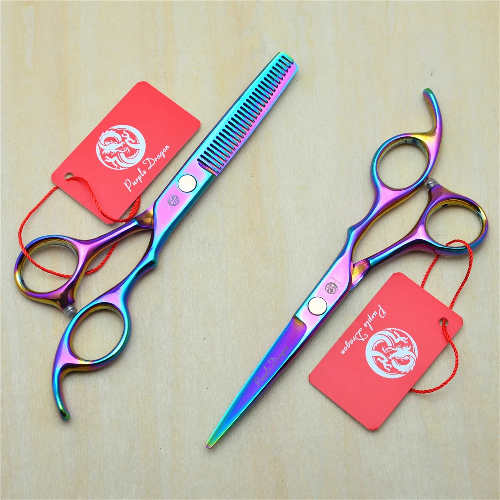 1005Z 5.5'' 16cm Purple Dragon Multicolor Best Hairdressing Scissors