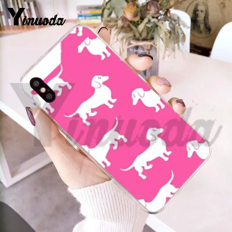 Yinuoda para iphone 7 6 X funda animales perros Dachshund funda de teléfono transparente para iphone 8 7 6 6 S Plus X 10 5 5S SE 5C XS XR