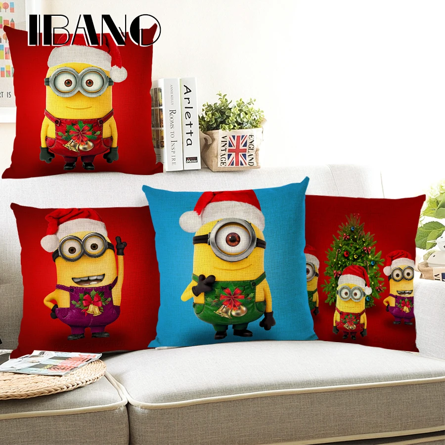 

Minions Cushion Cover Throw Pillows Fashion Almofadas Cojines Christmas Decortations For Home