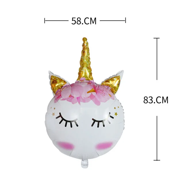 1pc Unicorn Balloons Engagement Wedding Children's Day Birthday Party Decoration Foil Balloon Unicorn Balloon Party Decoration - Цвет: Флуоресцентный желтый