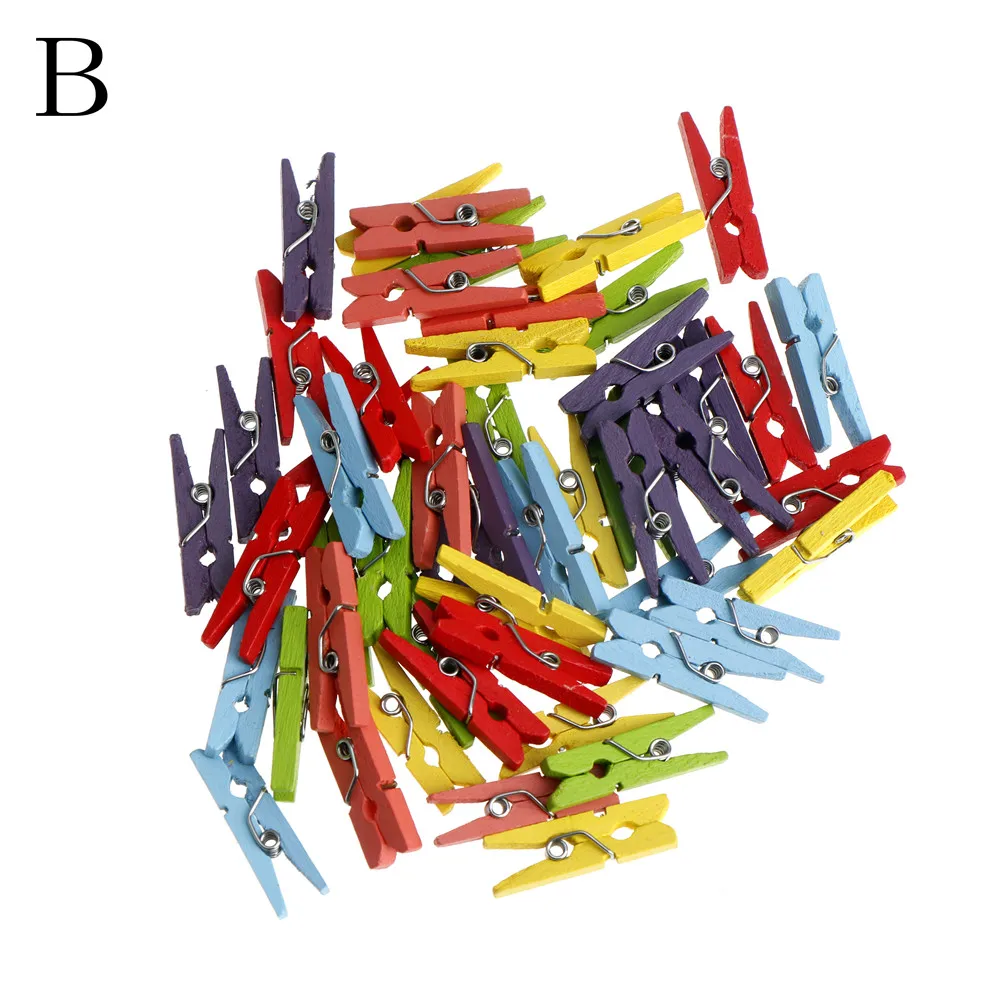 Горячая мини натуральная деревянная одежда фото бумага колышек прищепка ремесла зажимы школьные офисные канцелярские принадлежности - Цвет: F 50pcs