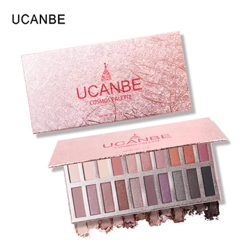 

UCANBE 20 Colors Shimmer Ultra-Smooth Matte Metallics Eyeshadow Palette High Pigmented Rosy Powder Makeup Natural Nude Eyeshadow