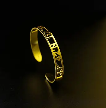 

Roman Numeral Custom Coordinates Bracelet Cuff Personalized Any Name Bangle Adjustable Armbanden Voor Vrouwen Bridesmaid Gift