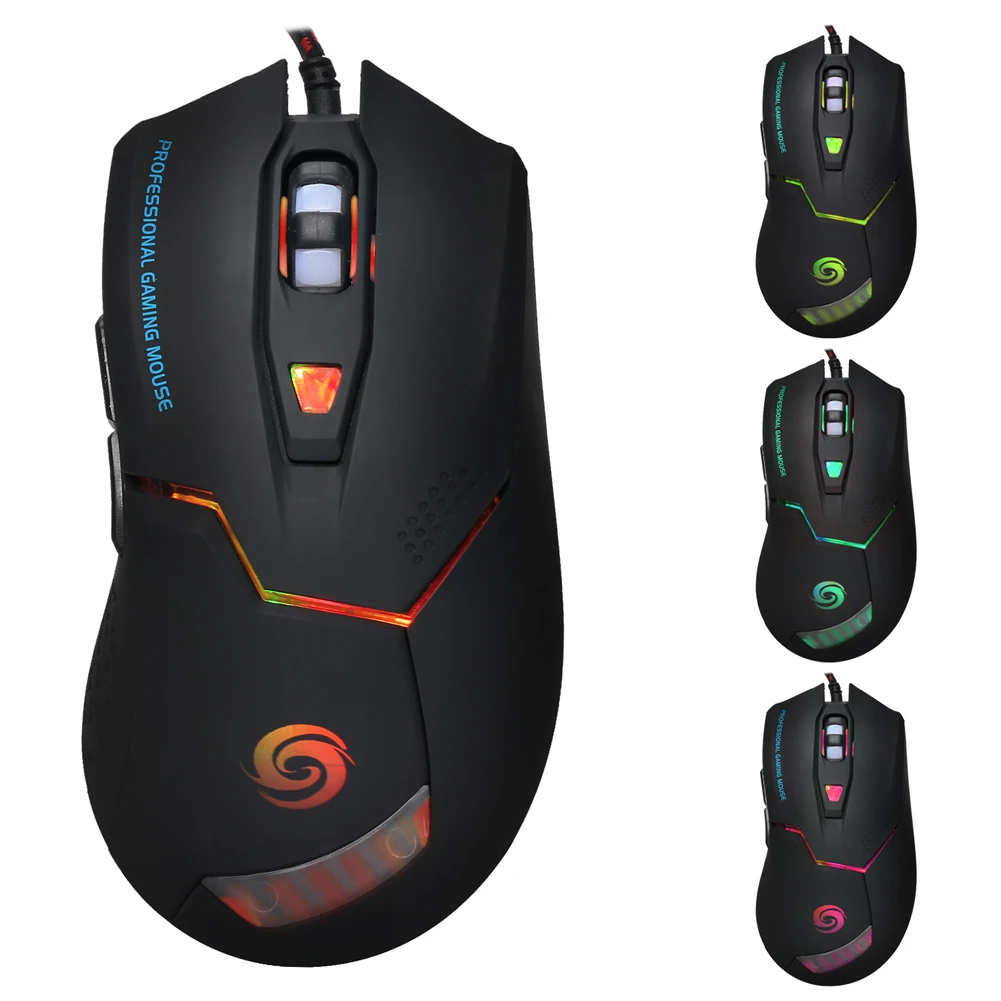 6D Кнопки СВЕТОДИОДНАЯ Оптическая USB Gaming Mouse, 3200 ТОЧЕК/ДЮЙМ ноутбук Мыши проводной mause, игровая мышь Для компьютера/ноутбука/Windows 10/8. 1/mac OS/gamer