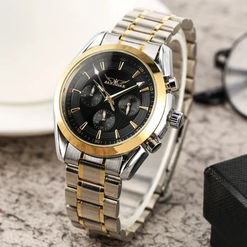 

Men Business Automatic-self-winding Mechanical Watch Practical Calendar Function Stainless Steel Skeleton Arabic Numerals Reloj