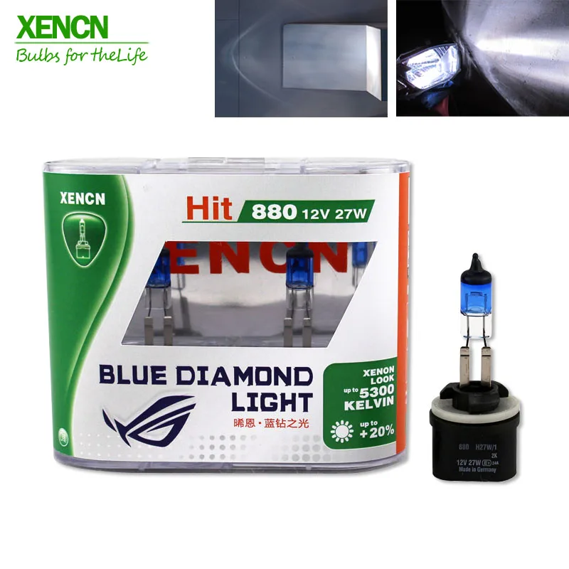 

XENCN 12V H1 H3 H4 H7 H8 H9 H10 H11 H13 H15 H16 880 881 9005 9006 9012 5300K Blue Diamond Light Car Headlight Halogen Lamps 2pcs