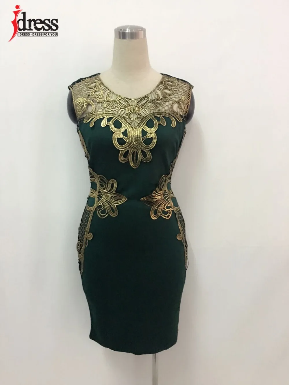 IDress Plus Size Women Clothing Bodycon Trendy Print Evening Dress for Women Golden Embroidered Dress Summer Women High Quality (11)