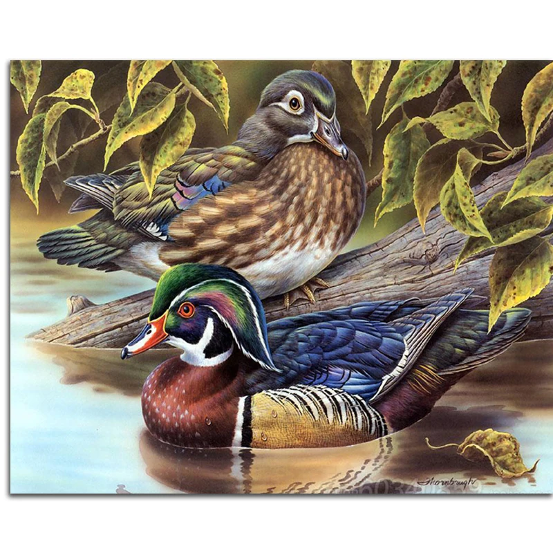 Любители Ducks вышивка с бриллиантами 3D красоты алмаз мозаика Стразы изображение