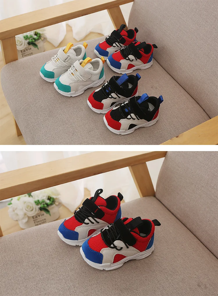 2019 New Spring Kids Shoes Mesh Color Matching Children's Tennis Breathable Sport Shoes Fashion Footwear Girls Boys Sneakers