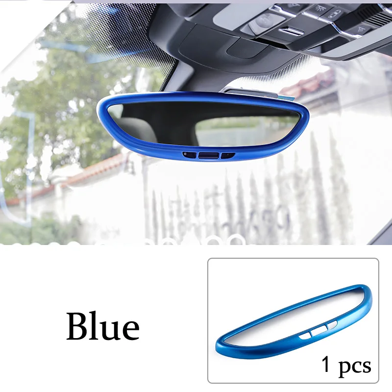 Автомобиль-Стайлинг для Porsche Cayenne Macan Panamera подкладке Зеркало заднего вида декоративная рамка крышки отделки авто аксессуары стикер - Название цвета: Синий