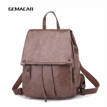 

Casual Backpack Women PU Leather Simple Female Fashion Shopping Backpack Quality Teenager Backpack Shoulder Comfort Beam Rope