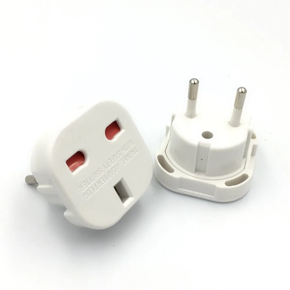 EU Plug Adapter British UK To EU Euro Travel Adapter Electrical Plug Converter Outlets AC Power Cable Socket