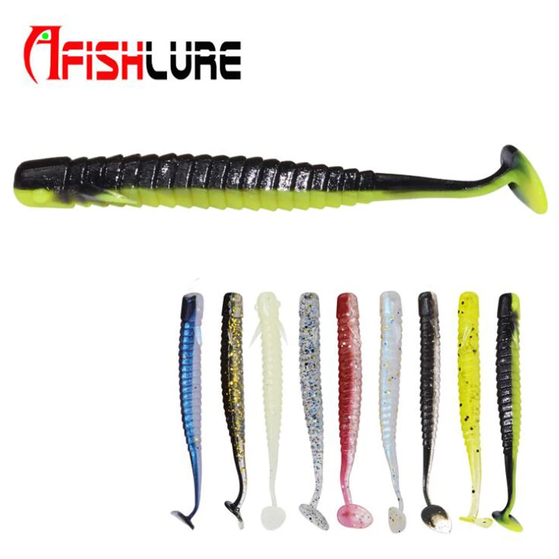 

9 Style 8pcs/set Fishing Lure 85mm 2g Loach Paddle Tail soft Grubs Maggot Plastic Soft BaitsT Tail Shad Texas Rig bass fishing