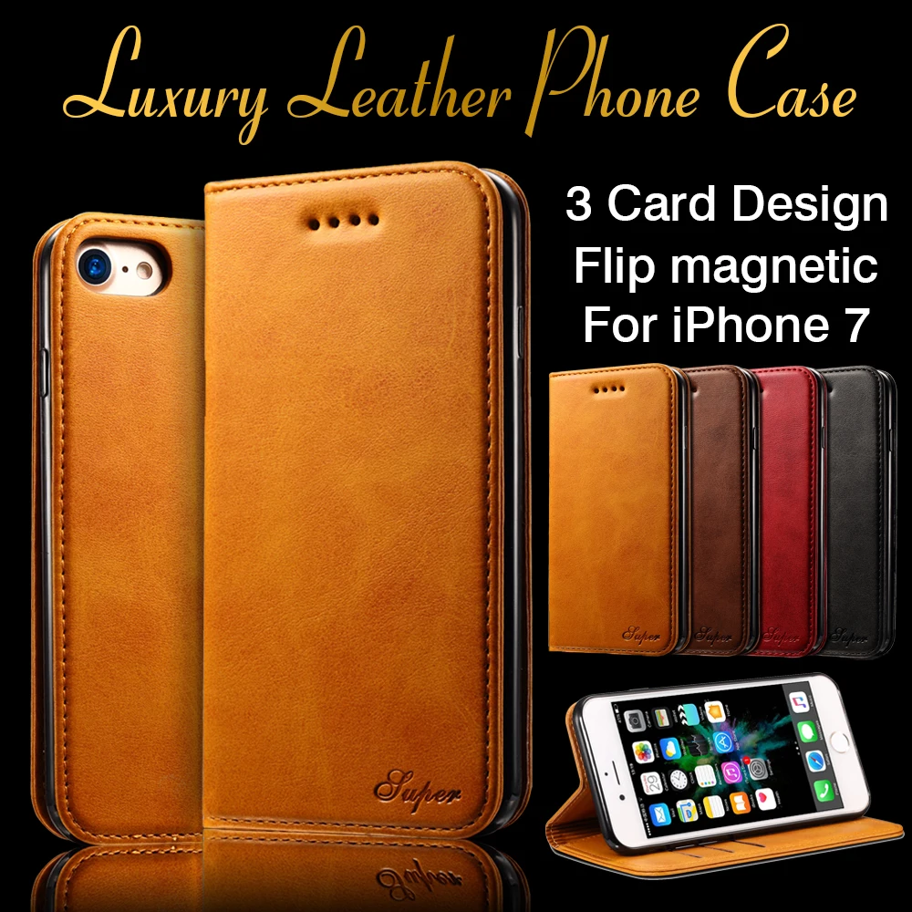 Leather Case For iPhone 7 Luxury Wallet Flip Cover Phone Bag Cases For Apple iPhone 7
