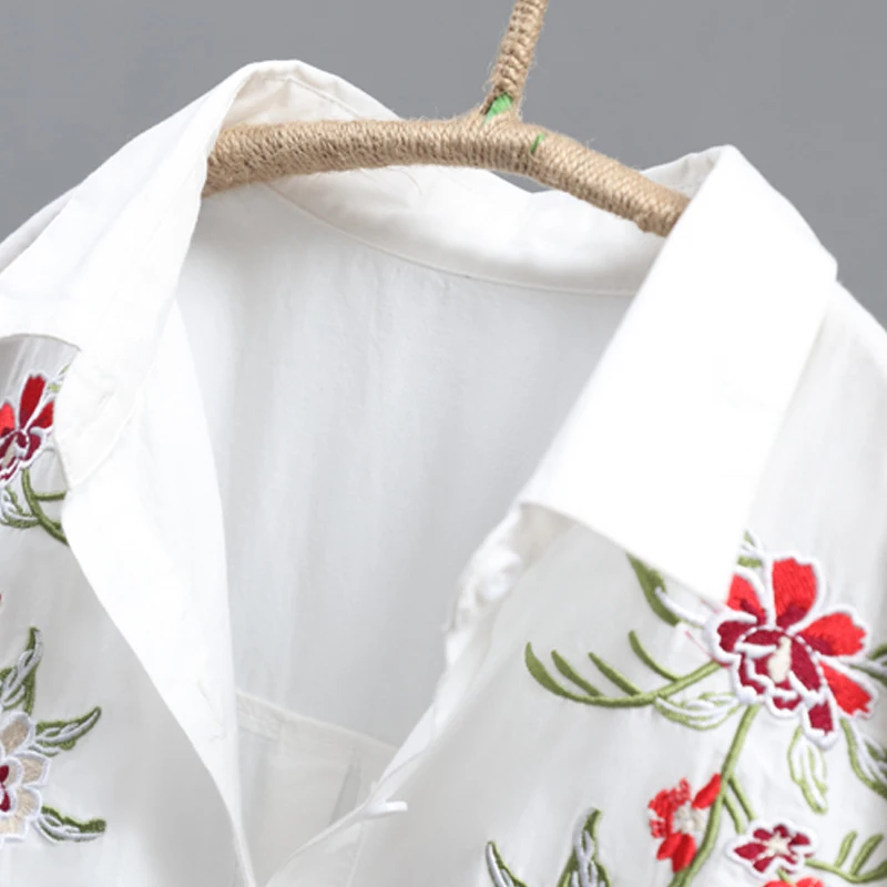 2019 الخريف الشتاء جديد زهرة التطريز المرأة بلوزة مكتب سيدة فضفاض عارضة قمصان بيضاء أبلى قمم 2019 الخريف الشتاء جديد زهرة التطريز المرأة بلوزة مكتب سيدة فضفاض عارضة قمصان بيضاء أبلى قمم