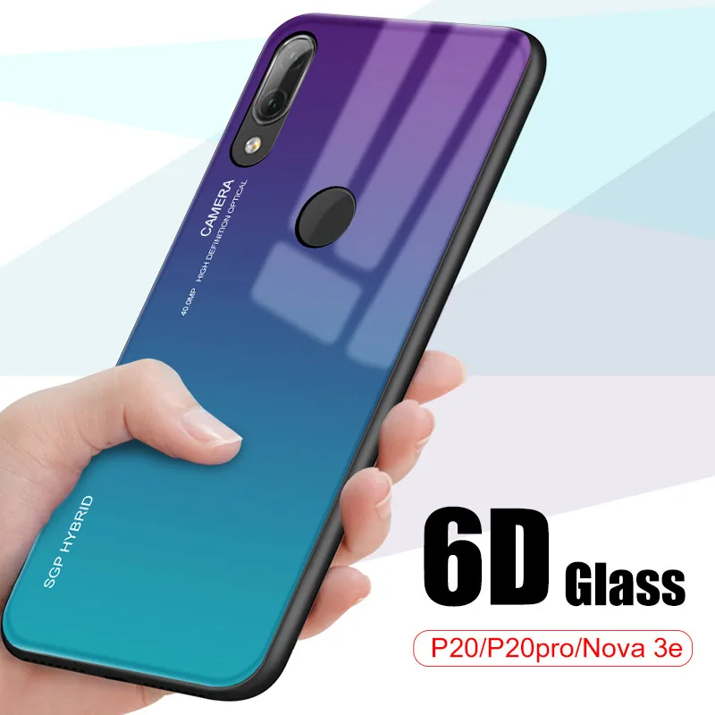 Стеклянный чехол для huawei P20 lite P20 Pro P30 mate 20 P10 Plus Lite Nova 3 3i Honor 8X Max 10 9 Lite градиентные чехлы с закаленным стеклом